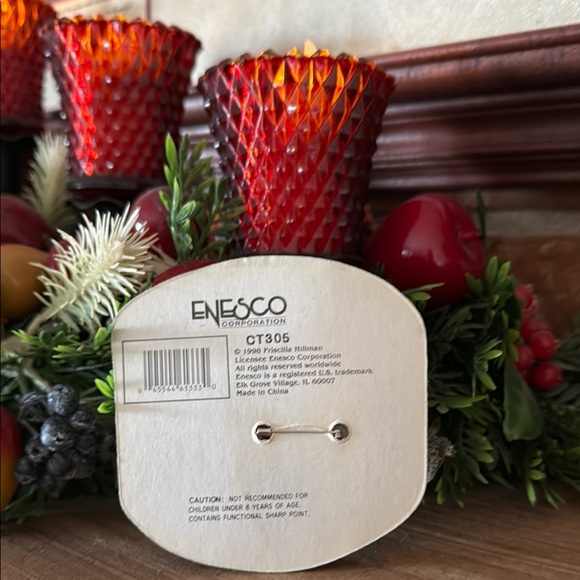 Cherished Teddies Red Candle Holders - Picture 3 of 3